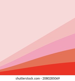 Pink Red abstract retro rainbow vector background. Pastel colors aesthetic ray burst surface design. Diagonal stripes backdrop.