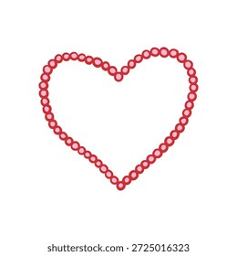 Quadro de coração rosa e vermelho frisado. Romântico pontilhado borda para Dia dos Namorados, casamento, ou saudações de amor. Elemento decorativo bonito desenhado à mão para scrapbooking e design.