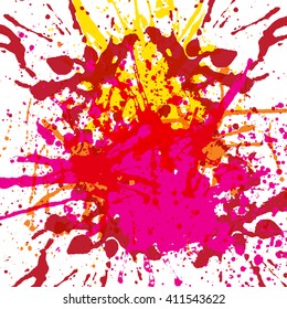 Pink and red blots isolated on white background, vector illustration