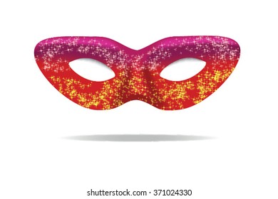 Pink and red carnival mask. Vector illustration.