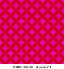Pink and red circle stars abstract floral geometric seamless pattern cute, background design 