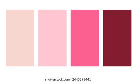 Pink and red color palette. Set of bright color palette combination in rgb hex. Color palette for ui ux design. Abstract vector illustration for your graphic design, banner, poster or landing page