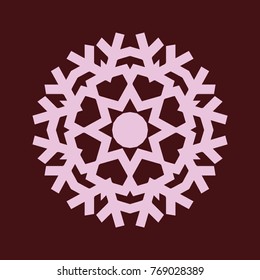 Pink and red color snowflake icon