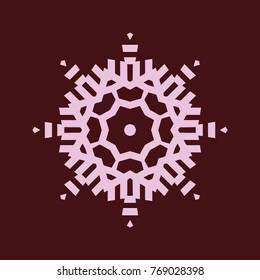 Pink and red color snowflake icon