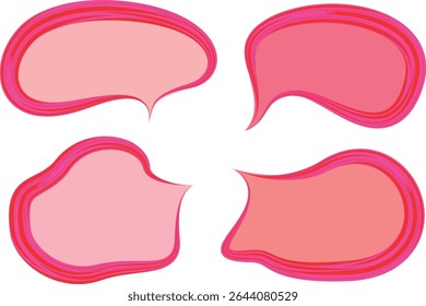 pink red colors creative text box art outline speech bubbles