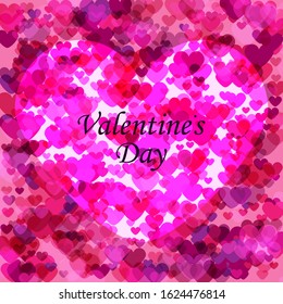 
Pink and red confetti heart shape vector valentines day background