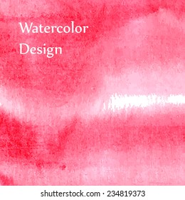 Pink red flow watercolor painting for web background. Vector illustration eps 10.