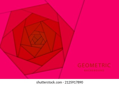 Pink and red geometric background. Vector illustration. 