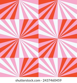 Pink and red geometric carnival pattern design seamless vector - stripes repeatable illustration