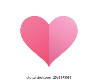 pink red gradient heart. love, romantic and valentines design element. isolated vector image