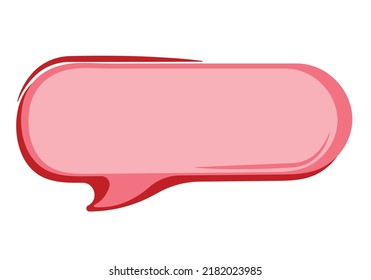 Pink Red hand drawn of speech bubbles message for handwritten conversation, chatting, speak and talk on white background