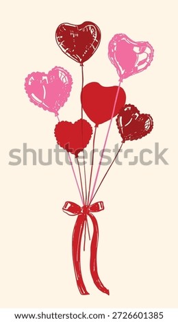 Pink and red heart balloon with bow, perfect for Valentine celebrations, romantic decorations, greeting cards, party designs, and love-themed projects with a cute and festive style.
