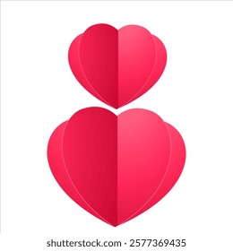pink, red Heart illustration for 8 march conception