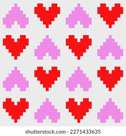 pink and red heart  seamless pattern, Love concept. Design for wrapping paper, fabric  pattern, background, card, coupons, banner, Used to decorate the festival.