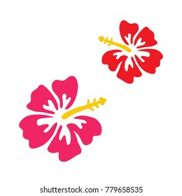 Pink Red Hibiscus Vector Graphic Set Stock Vector (Royalty Free ...