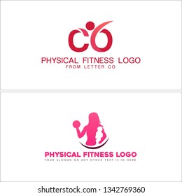 Pink red line art people swash combination mark logo design vector concept suitable for physical fitness moms online classes placenta