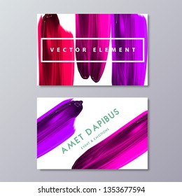 Pink and red lipstick smears business cards templates. Elegant Design for fashion, nails studio, makeup artist, girly salon logo