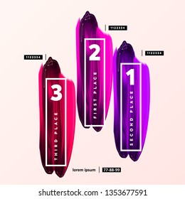 Pink and red lipstick smears infographic testing makeup products for beauty bloggers. Elegant Design for fashion, nails studio, makeup artist,