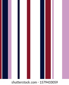 Pink, red, navy and white stripes in various thicknesses. vector seamless repeating pattern background vintage feeling stripes for lounge chairs or bathing suit pattern