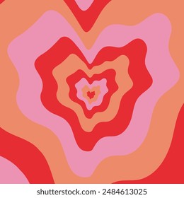 Corazón oscilante decorativo rojo y naranja rosado