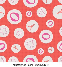 Pink and red ornaments with texture vector