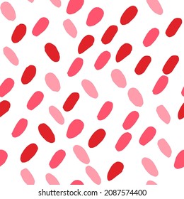 Pink and red polka dot abstract seamless pattern on white background. Vector design for textile, backgrounds, clothes, wrapping paper, fabric and wallpaper. Fashion illustration seamless pattern.