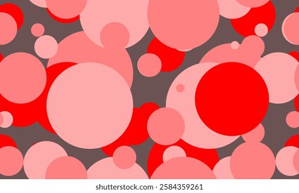 pink red polka dots pattern, Red dot on gray background, design for fabric printing as repeat pattern, pink red circle