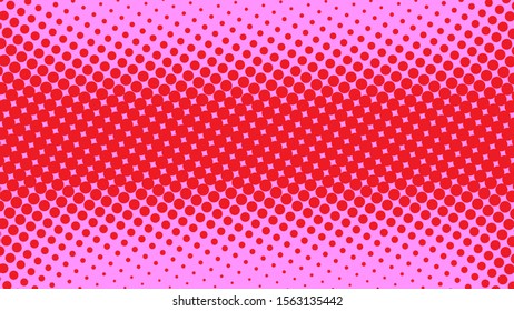 Pink and red pop art background in retro comic style with halftone dots design, vector illustration eps10