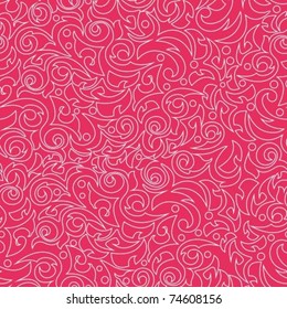 Pink red seamless background with monograms lines