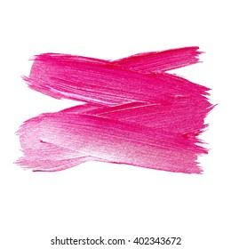 Pink Red Silver Foil Glitter Brush Stroke. Stroke Vector Design Illustration. Foil Shiny template. Pearl Gloss Design. 