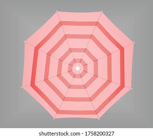 Pink and red sun umbrella. vector illustration