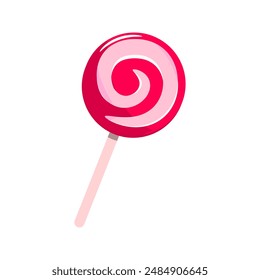 Pink and red swirl lollipop stick, perfect for candy shop posters, childrens invitations, sweet treat backgrounds