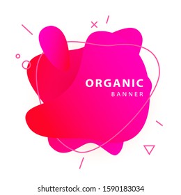 Pink and red unique liquid shape graphic form. Design template for logo, flyer or presentation. Modern style vector illustration
