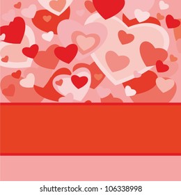 Pink - red vector backgound with hearts