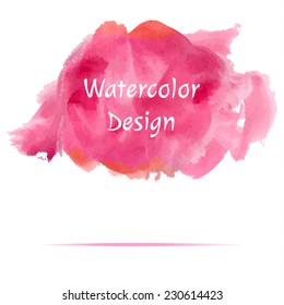 Pink and red watercolor cloud for web banner commercial. Vector illustration.