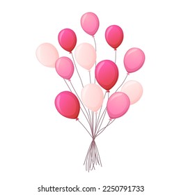 Rosa. pandillas de dibujos animados realistas rojas y blancas. Ilustración vectorial de material para tarjeta de saludo, invitación a fiesta, diseño de afiches, volante, decoración de amor, carteles valentinos.