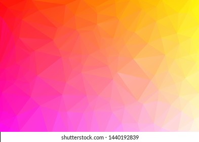 Pink red yellow Low poly crystal background. Polygon design pattern. Pink yellow  Low poly vector illustration, low polygon background.