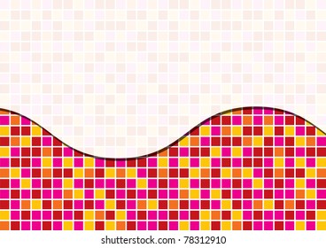 Pink, red and yellow toned mosaic abstract business background in vector format