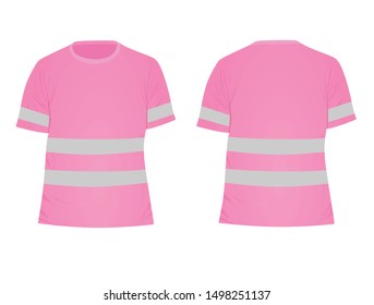 Pink reflective t shirt. vector illustration