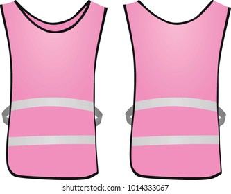 Pink reflective vest. vector illustration