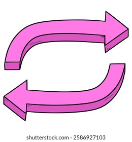 pink repeat button illustration hand drawn isolated vector