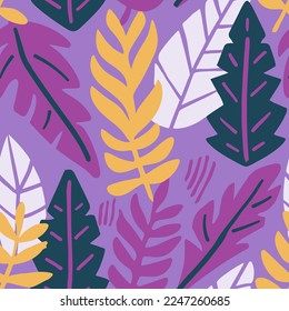 Pink Repetitive Exotic Organic Flora Invitation Wallpaper. Gradient Repeated Botanical Fresh Palm Textile Art. Vibrant Seamless Nature Branch Shape Background.