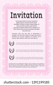 Pink Retro invitation. Printer friendly. Customizable, Easy to edit and change colors. Excellent design. 