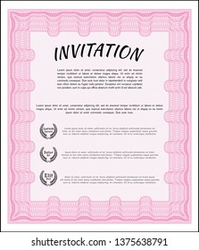 Pink Retro invitation. With quality background. Artistry design. Customizable, Easy to edit and change colors. 