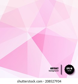 Pink Retro pattern of geometric shapes. Colorful mosaic banner. Geometric hipster retro background with place for your text. Retro triangle background