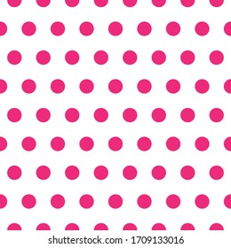 Pink retro Polka dot pattern on white background