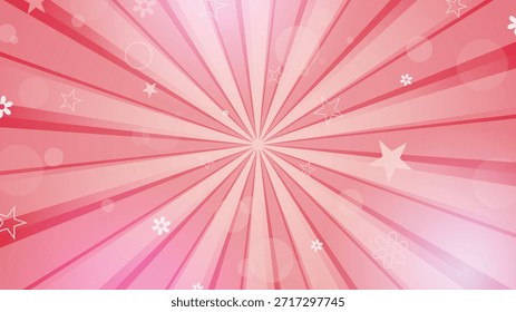 Pink retro starburst background with soft rays stars and glowing circles perfect for banners posters promotions celebrations ads branding and creative graphic design projects