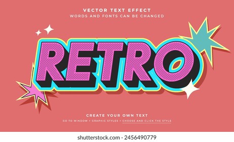 Pink retro text effect on peach background, vector graphic styles