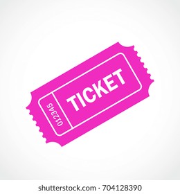 Pink retro ticket vector icon