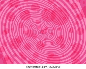 pink retro twirl background with bubbles (vector eps format)